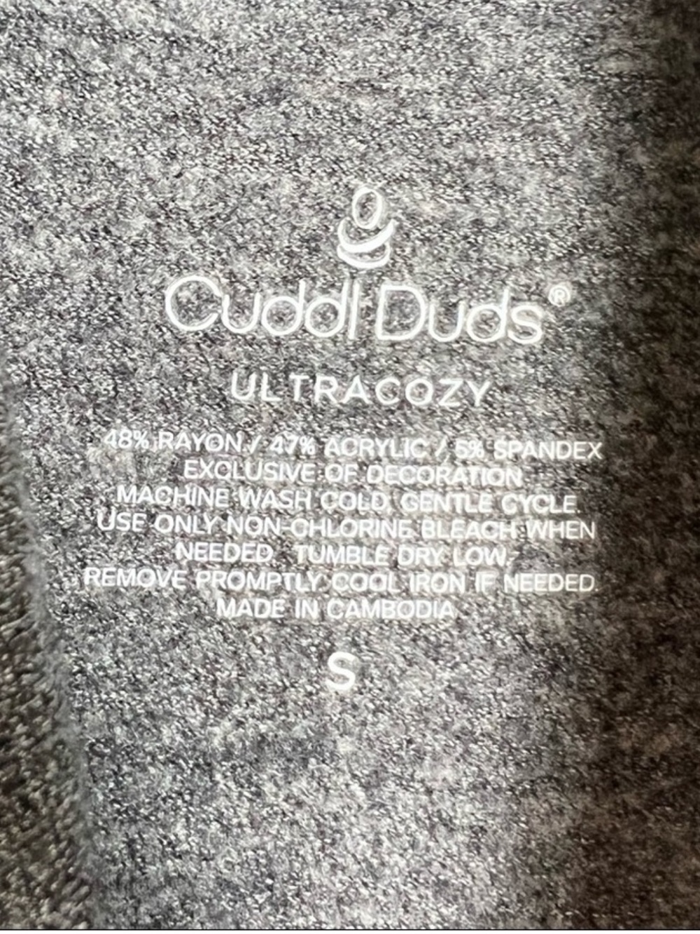 Cuddl Duds ULTRACOZY Charcoal Drawstring Cowl Neck - Picture 2 of 3